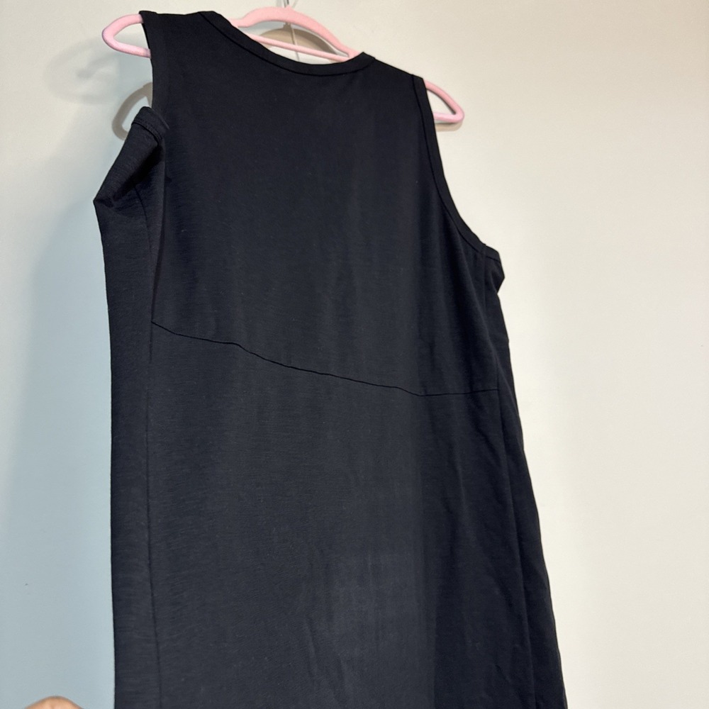 Chicos Maxi Dress Sleeveless Tank Midi Dress Pockets Black Sz 3 Size XL NWT - Picture 6 of 14